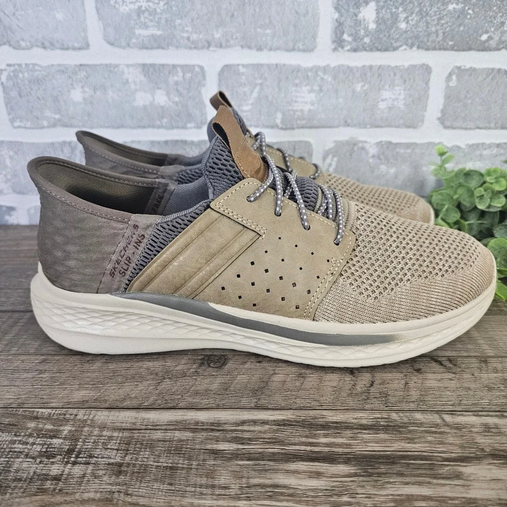 Skechers Slip-ins Royce Ocon Men's 8.5 Taupe Comfort Walking Sneakers 210811